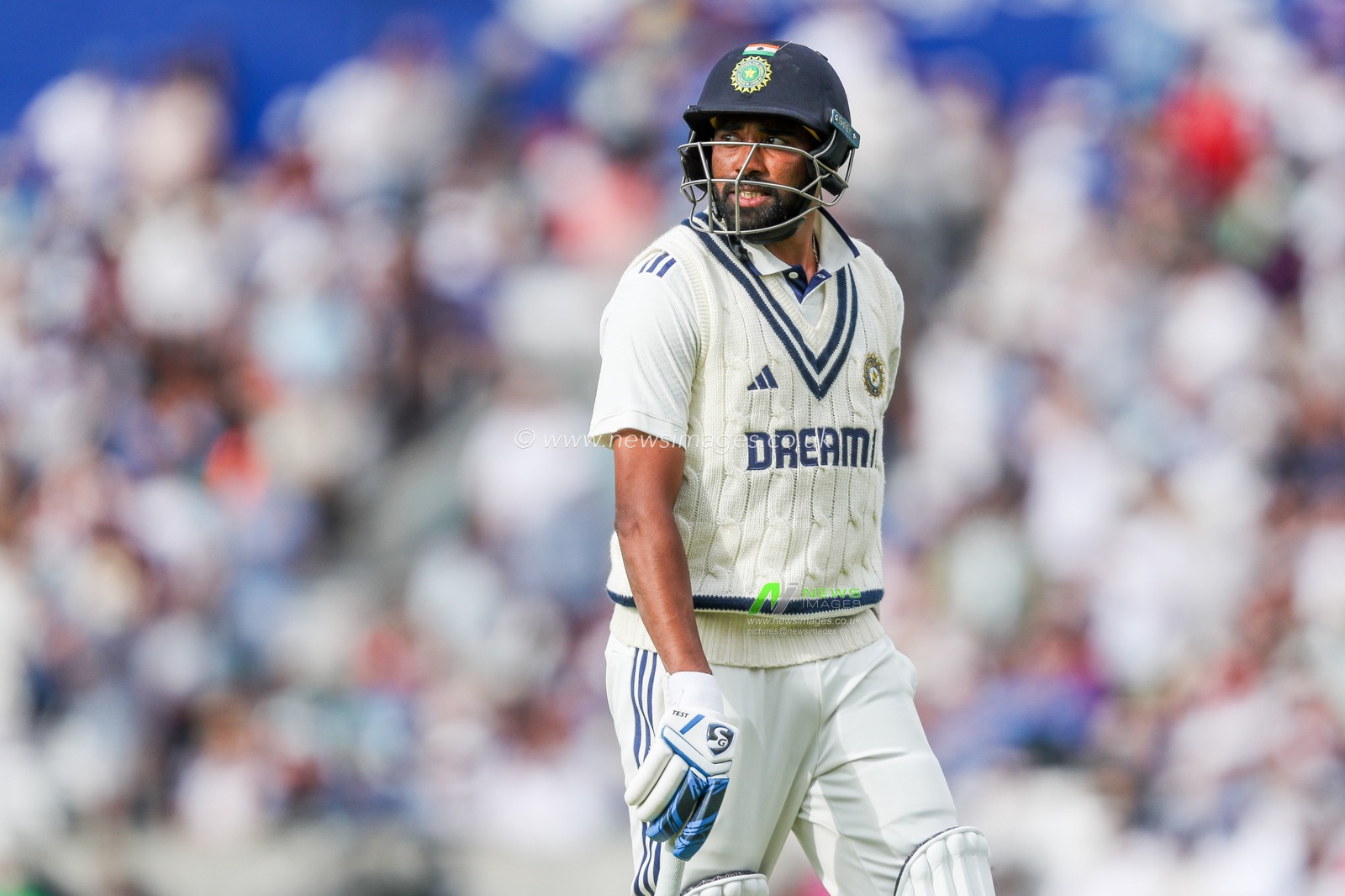 Prasidh Krishna of India looks dejected following his dismissal during the 5th Rothesay Test Match Day 3 England vs India at The Kia Oval, London, United Kingdom, 2nd August 2025

(Photo by Izzy Poles/News Images)
