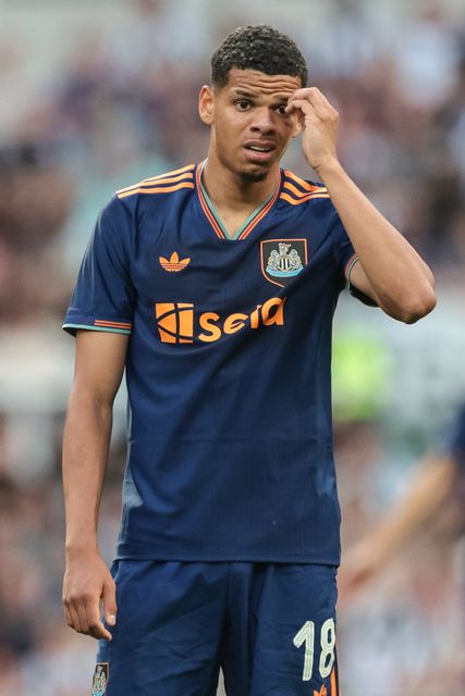 William Osula of Newcastle Untied reacts during the Pre-season friendly Newcastle United vs Espanyol at St. James's Park, Newcastle, United Kingdom, 8th August 2025

(Photo by Mark Cosgrove/News Images)