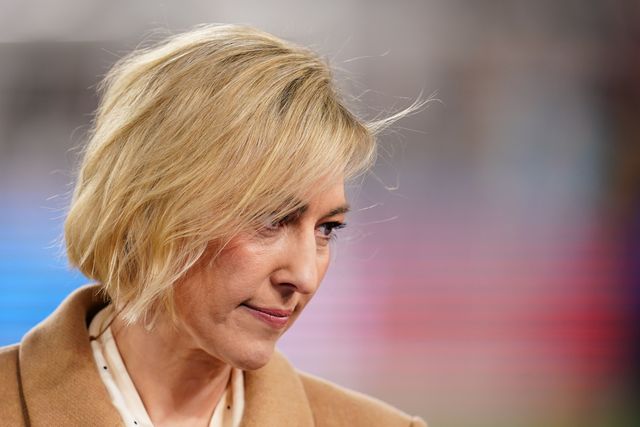 Sky sports presenter Kelly Cates during the Premier League match West Ham United vs Wolverhampton Wanderers at London Stadium, London, United Kingdom on 10 April 2026

(Photo by Harvey Murphy/News Images)
