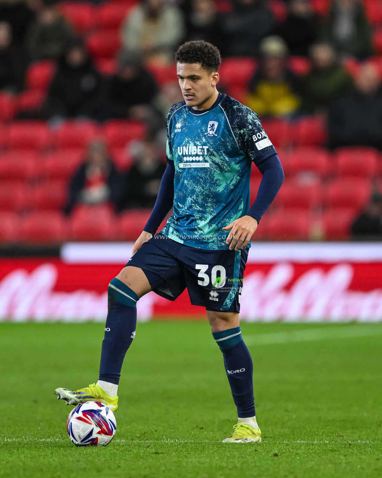 Neto Borges of Middlesbrough controls the ball during the Sky Bet Championship match Stoke City vs Middlesbrough at Bet365 Stadium, Stoke-on-Trent, United Kingdom, 25th February 2025

(Photo by Craig Thomas/News Images)
