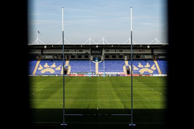 A general view of Halliwell Jones Stadium ahead of the Betfred Super League round 23 match Warrington Wolves vs York Knights at The Halliwell Jones Stadium, Warrington, United Kingdom on 13 August 2026

(Photo by Alfie Cosgrove/News Images)