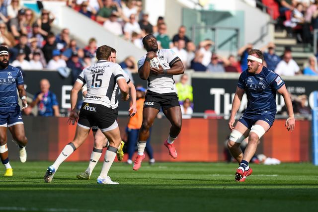 Rotimi Segun of Saracens takes the ball in the air during the Gallagher PREM match Bristol Bears vs Saracens at Ashton Gate, Bristol, United Kingdom on 09 May 2026

(Photo by Alex Williamson/News Images)