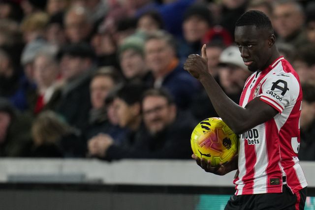 Michael Kayode of Brentford during the Premier League match Brentford vs Leeds United at The Gtech Community Stadium, London, United Kingdom, 14th December 2025

(Photo by Harvey Murphy/News Images)

*** GER AUT SUI OUT ***