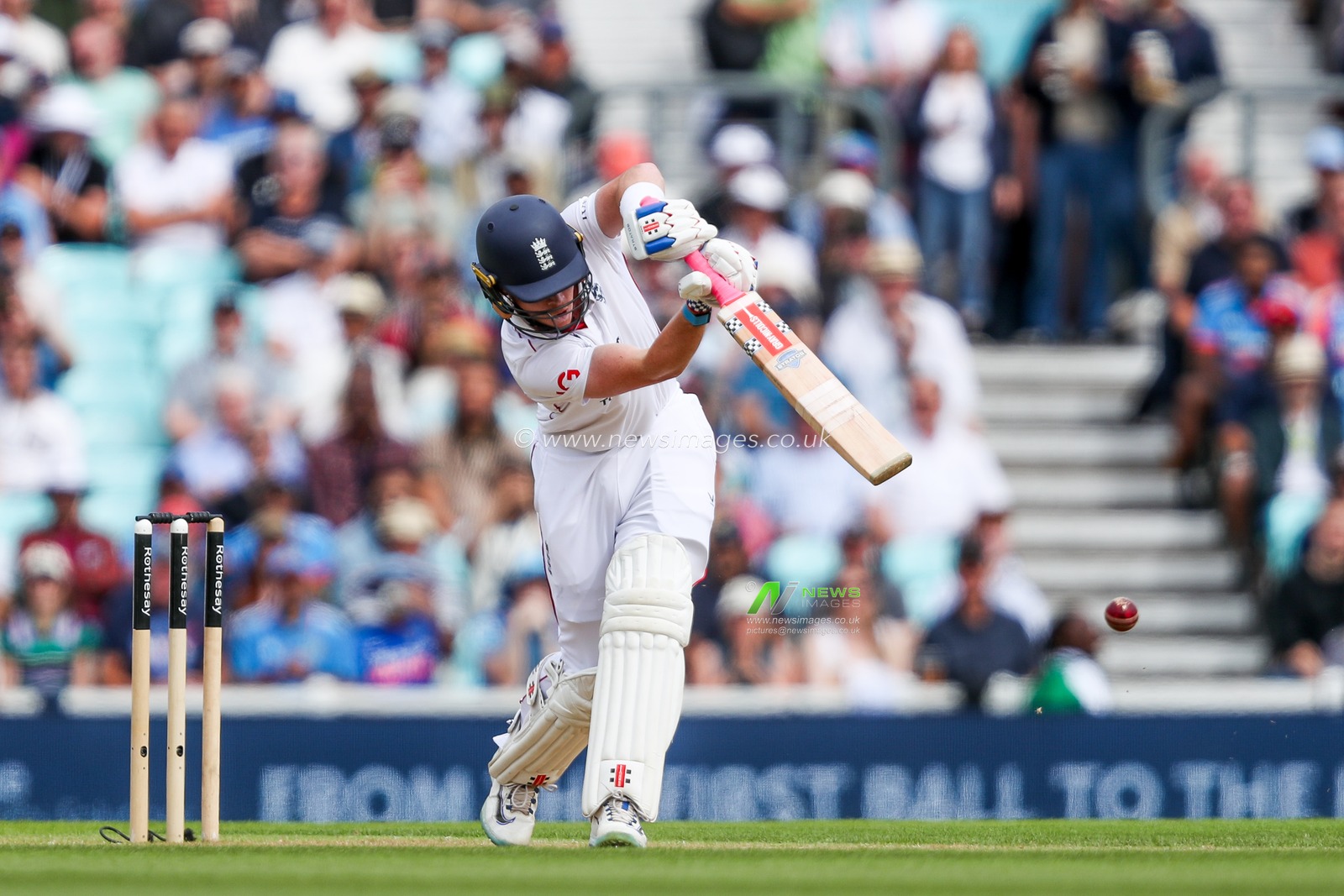 Ollie Pope of England bats during the 5th Rothesay Test Match day 4 England vs India at The Kia Oval, London, United Kingdom, 3rd August 2025

(Photo by Izzy Poles/News Images)