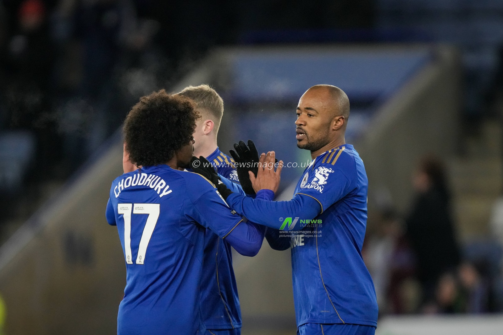Jordan Ayew of Leicester City celebrates his goal to make it 1-0 during the Sky Bet Championship match Leicester City vs West Bromwich Albion at King Power Stadium, Leicester, United Kingdom, 5th January 2026

(Photo by Maynard Manyowa/News Images)

*** GER AUT SUI OUT ***