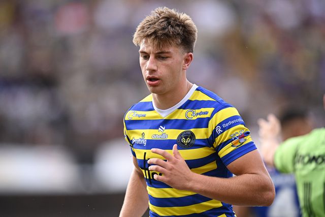 Ewan Irwin of Warrington Wolves during the Betfred Super League round 22 match Bradford Bulls vs Warrington Wolves at Odsal Stadium, Bradford, United Kingdom on 08 August 2026

(Photo by Ben Roberts/News Images)