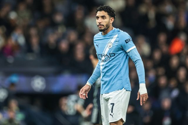 Omar Marmoush of Manchester City during the UEFA Champions League last 16 second leg match Manchester City vs Real Madrid at The City of Manchester Stadium, Manchester, United Kingdom on 17 March 2026

(Photo by Mark Cosgrove/News Images)