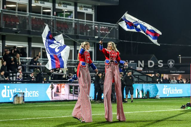 Pre-match entertainment ahead of the Betfred Super League round 5 match Wakefield Trinity vs Leigh Leopards at DIY Kitchens Stadium, Wakefield, United Kingdom on 20 March 2026

(Photo by Alfie Cosgrove/News Images)