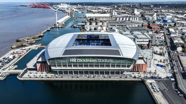 An aerial view of Hill Dickinson Stadium ahead of the Premier League match Everton vs Liverpool at Hill Dickinson Stadium, Liverpool, United Kingdom on 19 April 2026

(Photo by Alfie Cosgrove/News Images)