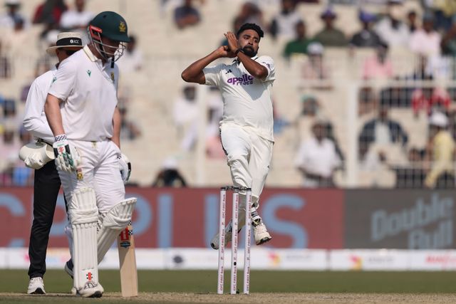 Mohammed Siraj of India during the IDFC First Bank Test Day 3 match India vs South Africa at Eden Gardens, Kolkata, India, 16th November 2025

(Photo by Shubhajit Roy Karmakar/News Images)
