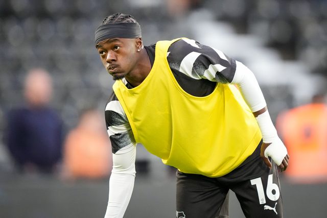 Mohammed Fuseini of Derby County in the pregame warmup session  during the Sky Bet Championship match Derby County vs West Bromwich Albion at Pride Park Stadium, Derby, United Kingdom on 09 September 2026

(Photo by Maynard Manyowa/News Images)