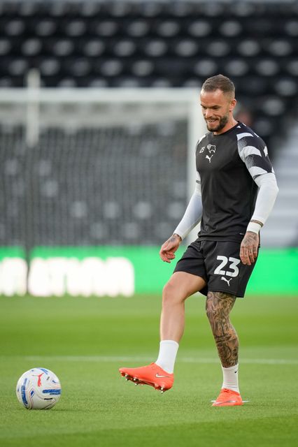 Joe Ward of Derby County in the pregame warmup session  during the Sky Bet Championship match Derby County vs West Bromwich Albion at Pride Park Stadium, Derby, United Kingdom on 09 September 2026

(Photo by Maynard Manyowa/News Images)