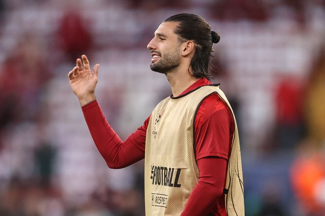 Dominik Szoboszlai of Liverpool in the pregame warmup session during the UEFA Champions League Matchday 1 of 8 match Liverpool vs Atletico Madrid at Anfield, Liverpool, United Kingdom on 09 September 2026

(Photo by Alfie Cosgrove/News Images)