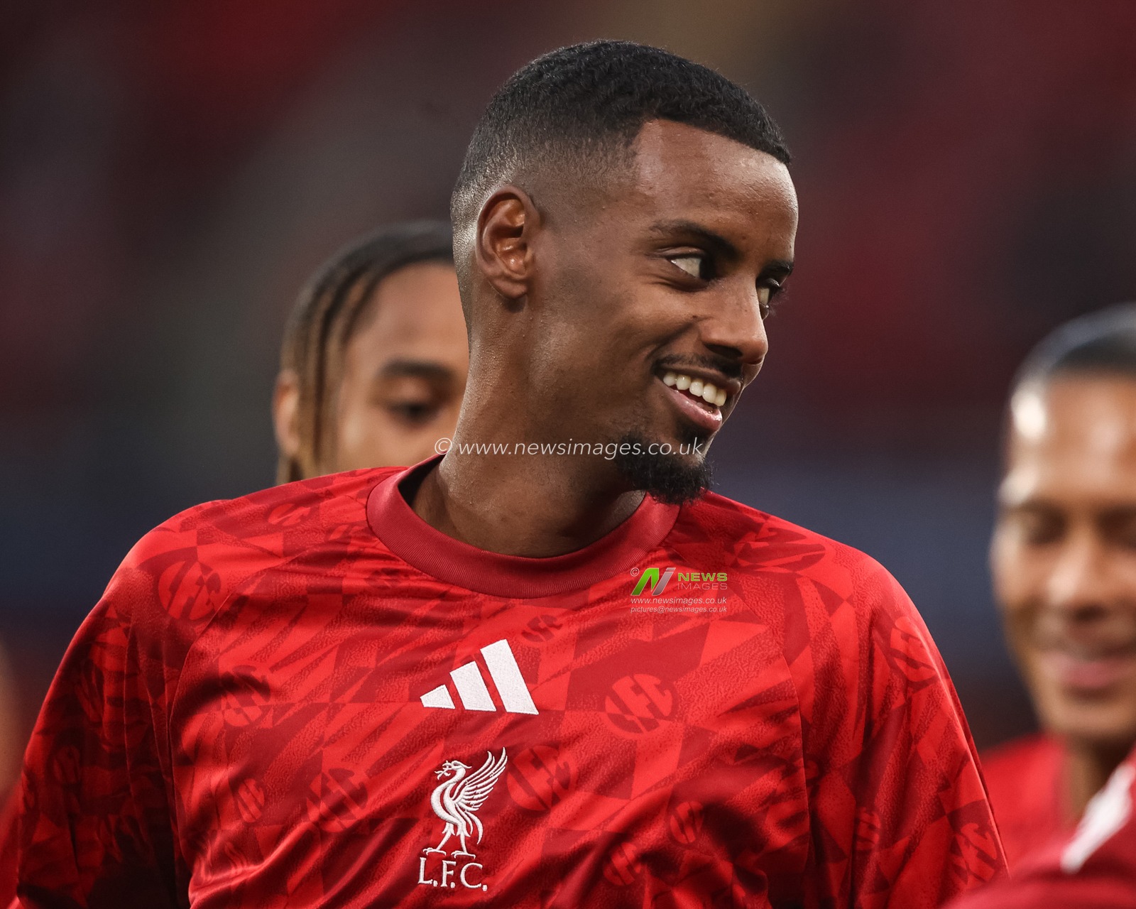 Alexander Isak of Liverpool full of smiles in the pregame warmup session during the UEFA Champions League Matchday 1 of 8 match Liverpool vs Atletico Madrid at Anfield, Liverpool, United Kingdom on 09 September 2026

(Photo by Alfie Cosgrove/News Images)