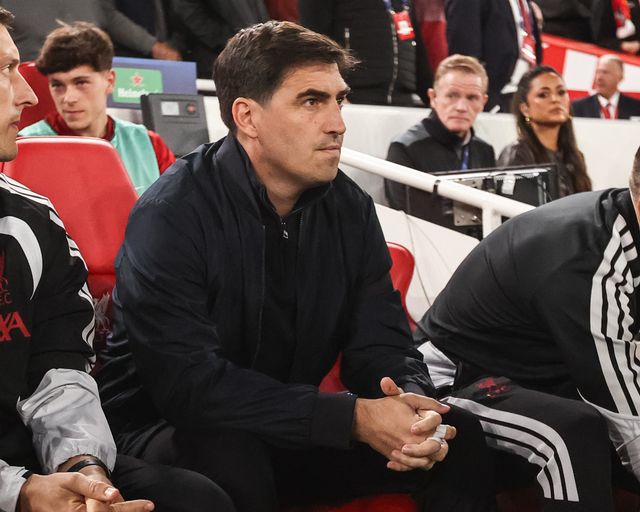 Andoni Iraola manager of Liverpool on the bench during the UEFA Champions League Matchday 1 of 8 match Liverpool vs Atletico Madrid at Anfield, Liverpool, United Kingdom on 09 September 2026

(Photo by Alfie Cosgrove/News Images)