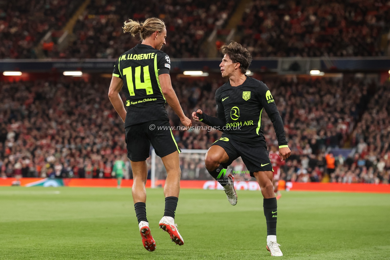 Marcos Llorente of Atlético Madrid celebrates his goal to make it 0-1 during the UEFA Champions League Matchday 1 of 8 match Liverpool vs Atletico Madrid at Anfield, Liverpool, United Kingdom on 09 September 2026

(Photo by Alfie Cosgrove/News Images)