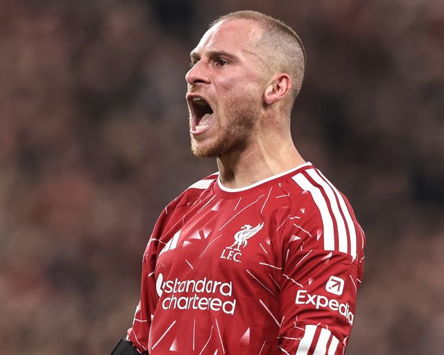 Alexis Mac Allister of Liverpool celebrates his goal to make it 2-1 during the UEFA Champions League Matchday 1 of 8 match Liverpool vs Atletico Madrid at Anfield, Liverpool, United Kingdom on 09 September 2026

(Photo by Alfie Cosgrove/News Images)