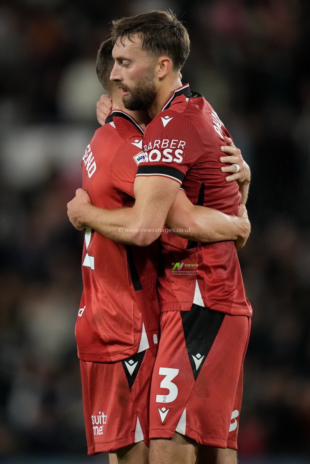 Conor Townsend of West Bromwich Albion and Nathaniel Phillips of West Bromwich Albion embrace aft the final whistle during the Sky Bet Championship match Derby County vs West Bromwich Albion at Pride Park Stadium, Derby, United Kingdom on 09 September 2026

(Photo by Maynard Manyowa/News Images)