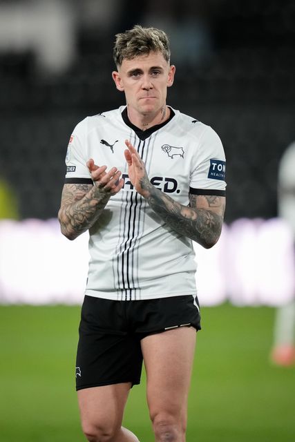 Sammie Szmodics of Derby County applauds the fans after the final whistle  during the Sky Bet Championship match Derby County vs West Bromwich Albion at Pride Park Stadium, Derby, United Kingdom on 09 September 2026

(Photo by Maynard Manyowa/News Images)