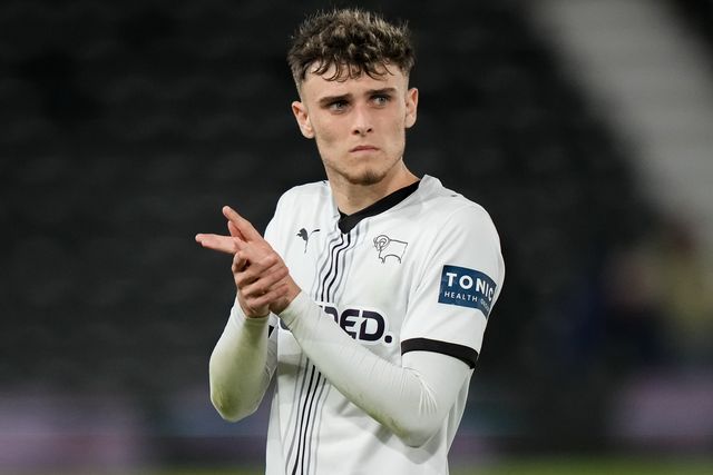 Bobby Clark of Derby County applauds the fans after the final whistle  during the Sky Bet Championship match Derby County vs West Bromwich Albion at Pride Park Stadium, Derby, United Kingdom on 09 September 2026

(Photo by Maynard Manyowa/News Images)