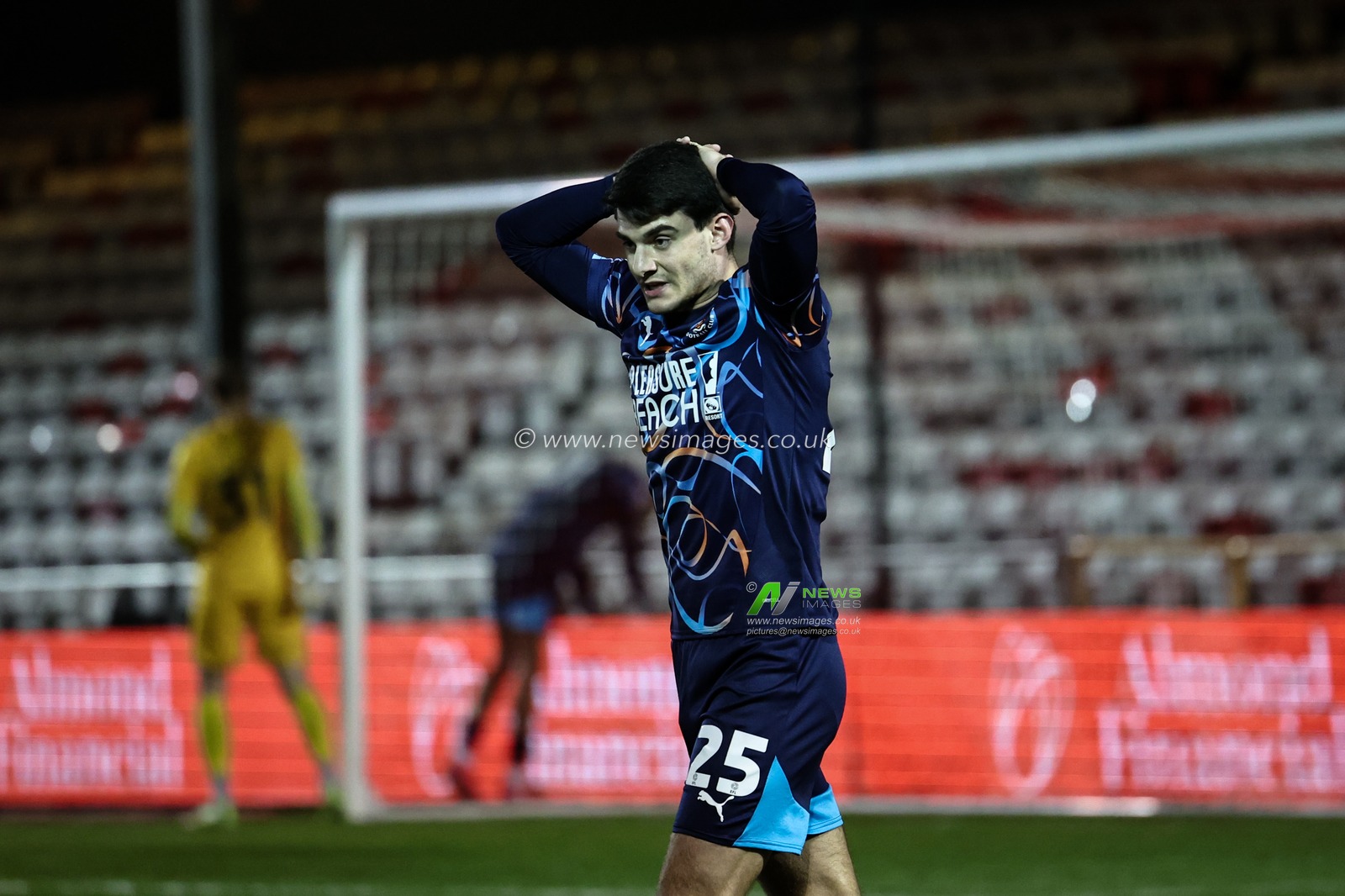 Rob Apter of Blackpool reacts after a missed chance on goal during the Sky Bet League 1 match Lincoln City vs Blackpool at Gelder Group Sincil Bank Stadium, Lincoln, United Kingdom, 28th January 2025

(Photo by Mark Cosgrove/News Images)