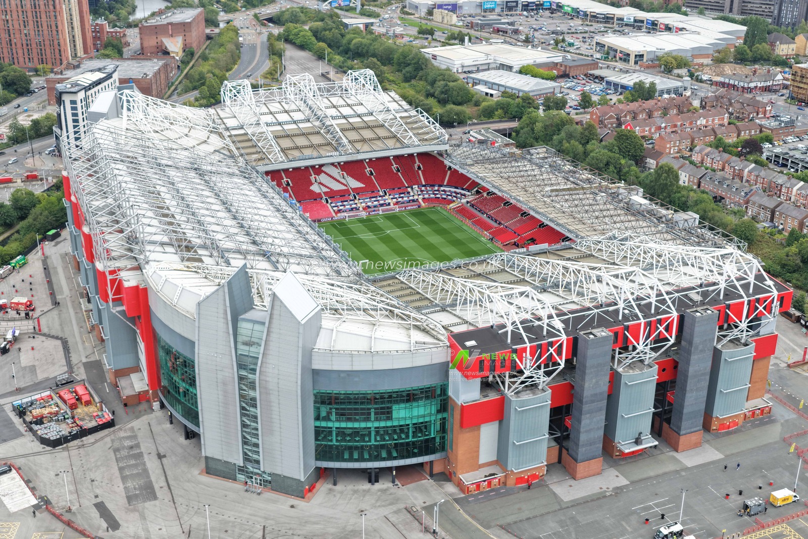 An aerial view of Old Trafford also known as the Theatre Of Dreams during the UEFA Champions League Matchday 1 of 8 match Manchester United vs Sabah FK at Old Trafford, Manchester, United Kingdom on 10 September 2026

(Photo by Mark Cosgrove/News Images)