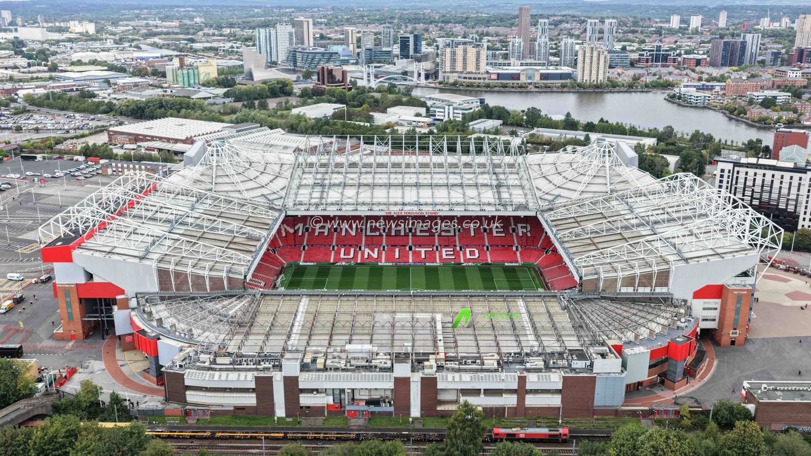 An aerial view of Old Trafford also known as the Theatre Of Dreams during the UEFA Champions League Matchday 1 of 8 match Manchester United vs Sabah FK at Old Trafford, Manchester, United Kingdom on 10 September 2026

(Photo by Mark Cosgrove/News Images)