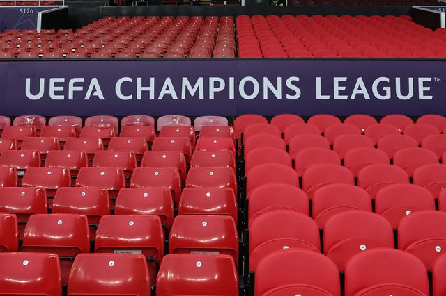 UEFA Champions League branding during the UEFA Champions League Matchday 1 of 8 match Manchester United vs Sabah FK at Old Trafford, Manchester, United Kingdom on 10 September 2026

(Photo by Mark Cosgrove/News Images)