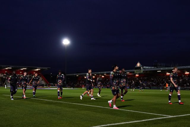 Luton town players ahead of kick off during the Sky Bet League One match Stevenage vs Luton Town at Lamex Stadium, Stevenage, United Kingdom on 10 September 2026

(Photo by Harvey Murphy/News Images)