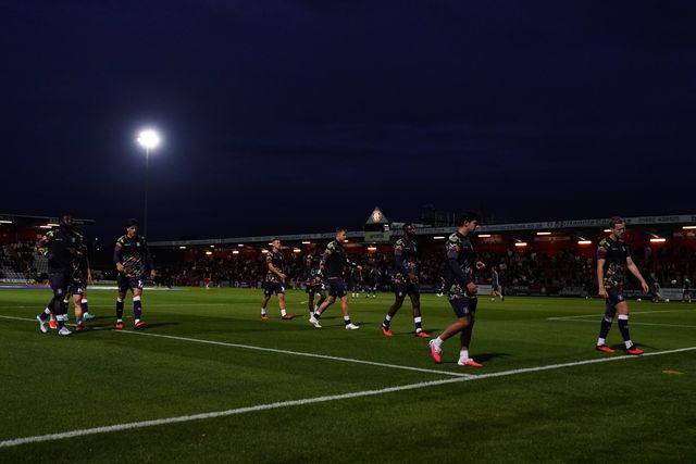 Luton town players ahead of kick off during the Sky Bet League One match Stevenage vs Luton Town at Lamex Stadium, Stevenage, United Kingdom on 10 September 2026

(Photo by Harvey Murphy/News Images)