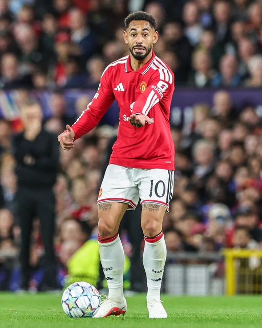 Matheus Cunha of Manchester United gives his team instructions during the UEFA Champions League Matchday 1 of 8 match Manchester United vs Sabah FK at Old Trafford, Manchester, United Kingdom on 10 September 2026

(Photo by Mark Cosgrove/News Images)