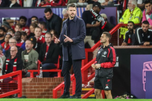Michael Carrick manager of Manchester United gives his team instructions during the UEFA Champions League Matchday 1 of 8 match Manchester United vs Sabah FK at Old Trafford, Manchester, United Kingdom on 10 September 2026

(Photo by Mark Cosgrove/News Images)