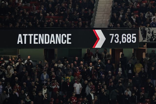The official match attendance during the UEFA Champions League Matchday 1 of 8 match Manchester United vs Sabah FK at Old Trafford, Manchester, United Kingdom on 10 September 2026

(Photo by Mark Cosgrove/News Images)