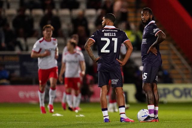 Kasey Palmer of Luton Town looks on as Stevenage score second goal during the Sky Bet League One match Stevenage vs Luton Town at Lamex Stadium, Stevenage, United Kingdom on 10 September 2026

(Photo by Harvey Murphy/News Images)