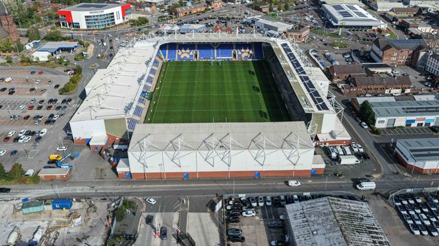 An aerial view of The Halliwell Jones Stadium during the Betfred Super League round 27 match Warrington Wolves vs Toulouse Olympique at The Halliwell Jones Stadium, Warrington, United Kingdom on 11 September 2026

(Photo by Mark Cosgrove/News Images)