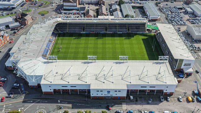 An aerial view of The Halliwell Jones Stadium during the Betfred Super League round 27 match Warrington Wolves vs Toulouse Olympique at The Halliwell Jones Stadium, Warrington, United Kingdom on 11 September 2026

(Photo by Mark Cosgrove/News Images)