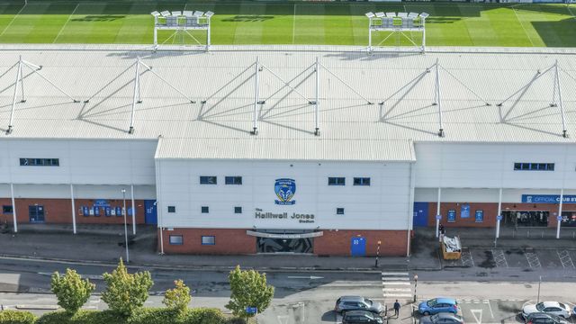 An aerial view of The Halliwell Jones Stadium during the Betfred Super League round 27 match Warrington Wolves vs Toulouse Olympique at The Halliwell Jones Stadium, Warrington, United Kingdom on 11 September 2026

(Photo by Mark Cosgrove/News Images)