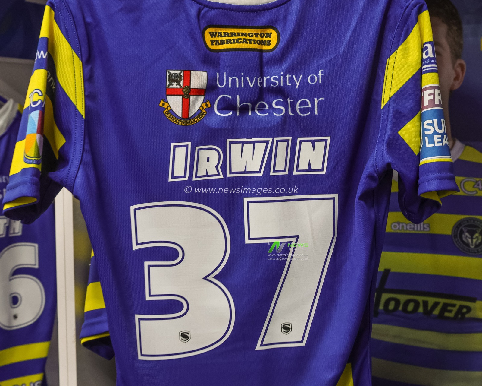 The embroiled shirt of Patrick Irwin of Warrington Wolves who makes his Super League debut during the Betfred Super League round 27 match Warrington Wolves vs Toulouse Olympique at The Halliwell Jones Stadium, Warrington, United Kingdom on 11 September 2026

(Photo by Mark Cosgrove/News Images)