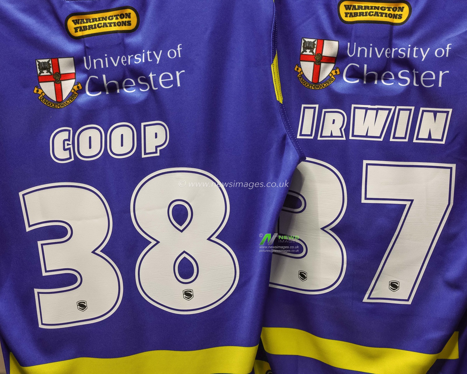 The embroiled shirts of Daniel Coop and Patrick Irwin of Warrington Wolves who makes his Super League debut during the Betfred Super League round 27 match Warrington Wolves vs Toulouse Olympique at The Halliwell Jones Stadium, Warrington, United Kingdom on 11 September 2026

(Photo by Mark Cosgrove/News Images)