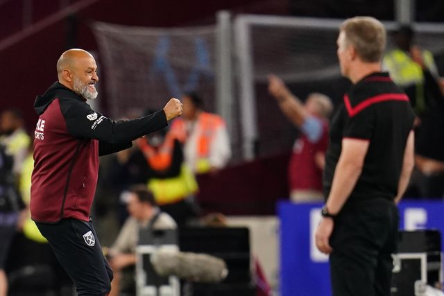 Nuno Espirito Santo manager of West Ham United celebrates 2-0 lead during the Sky Bet Championship match West Ham United vs Wrexham at London Stadium, London, United Kingdom on 11 September 2026

(Photo by Harvey Murphy/News Images)