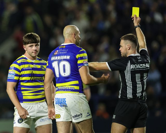 Charlie McKler of Warrington Wolves is sin binned during the Betfred Super League round 27 match Warrington Wolves vs Toulouse Olympique at The Halliwell Jones Stadium, Warrington, United Kingdom on 11 September 2026

(Photo by Mark Cosgrove/News Images)