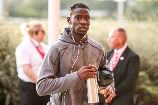 Nordi Mukiele of Sunderland arrives during the Premier League match Sunderland vs Arsenal at Stadium Of Light, Sunderland, United Kingdom on 12 September 2026

(Photo by Alfie Cosgrove/News Images)