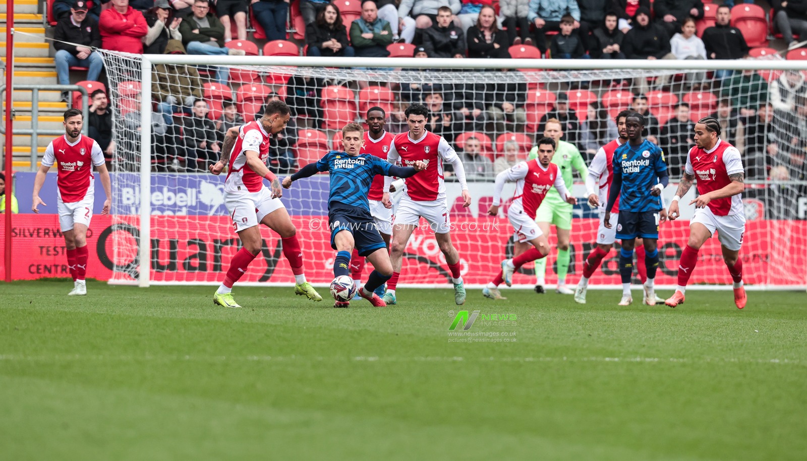 Liam Fraser of Crawley Town puts in a tackle during the Sky Bet League 1 match Rotherham United vs Crawley Town at New York Stadium, Rotherham, United Kingdom, 29th March 2025

(Photo by Richard Bierton/News Images)