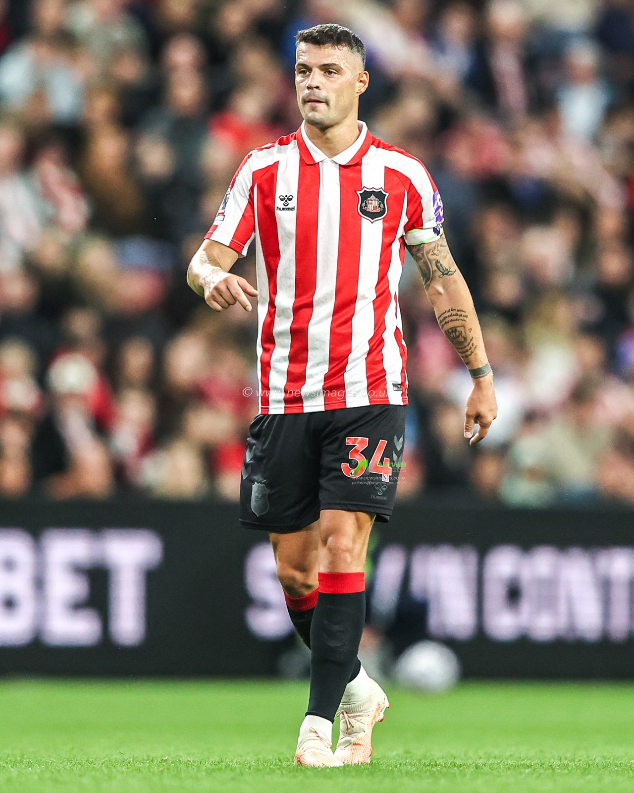 Granit Xhaka of Sunderland during the Premier League match Sunderland vs Arsenal at Stadium Of Light, Sunderland, United Kingdom on 12 September 2026

(Photo by Alfie Cosgrove/News Images)