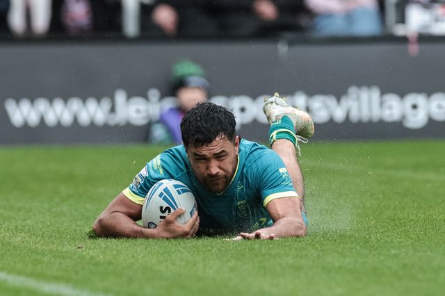 Peta Hiku of Hull KR goes over for a try during the Betfred Super League round 11 match Leigh Leopards vs Hull KR at Leigh Sports Village, Leigh, United Kingdom on 16 May 2026

(Photo by Mark Cosgrove/News Images)