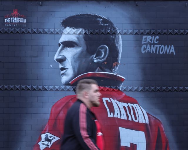 The Eric Cantona mural during the Premier League match Manchester United vs Manchester City at Old Trafford, Manchester, United Kingdom on 13 September 2026

(Photo by Mark Cosgrove/News Images)