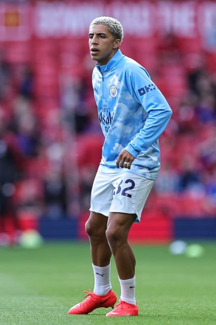Rico Lewis of Manchester City in the pregame warmup session during the Premier League match Manchester United vs Manchester City at Old Trafford, Manchester, United Kingdom on 13 September 2026

(Photo by Mark Cosgrove/News Images)