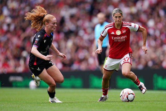 Kyra Cooney-Cross of Arsenal with the ball under pressure during the Women's Super League match Arsenal vs Crystal Palace at Emirates, London, United Kingdom on 13 September 2026

(Photo by Harvey Murphy/News Images)
