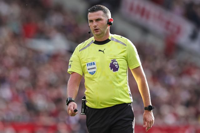 Referee Michael Oliverduring the Premier League match Manchester United vs Manchester City at Old Trafford, Manchester, United Kingdom on 13 September 2026

(Photo by Mark Cosgrove/News Images)
