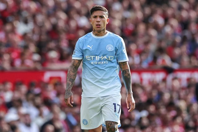 Enzo Fernandez of Manchester City during the Premier League match Manchester United vs Manchester City at Old Trafford, Manchester, United Kingdom on 13 September 2026

(Photo by Mark Cosgrove/News Images)